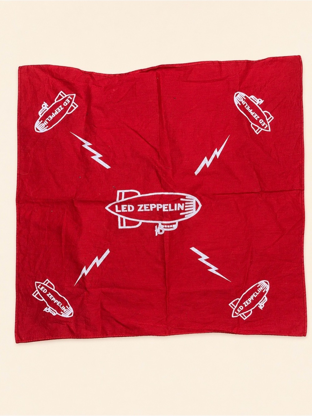 LED Zeppelin Red Bandana - Iconic Logo Home Art Accent